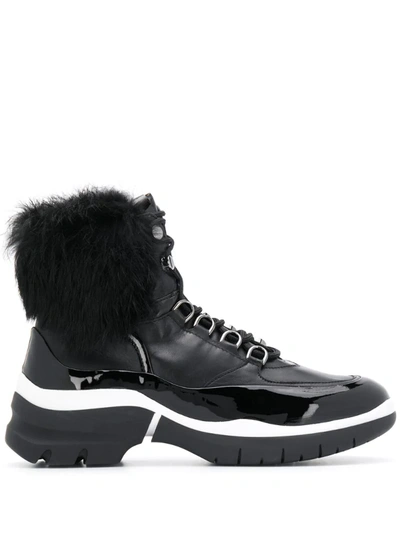 Hogl Lamb Fur Trim Boots In Black