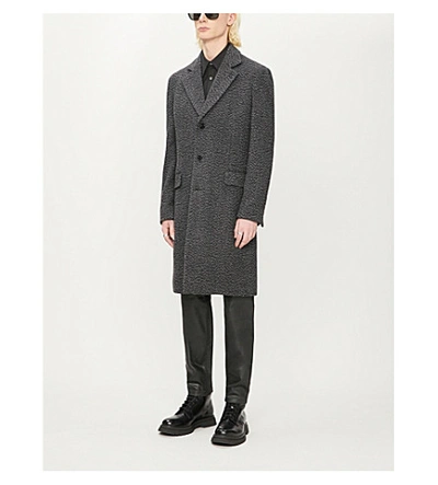 The Kooples Martingale Wool-blend Coat In Gryd1