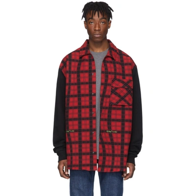 Off-white Oversized Check-pattern Cotton-blend Shirt In Black