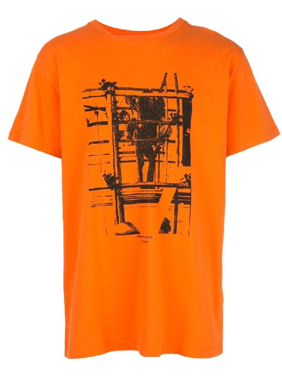 Off-white Graphic-print Cotton-jersey T-shirt In Orange