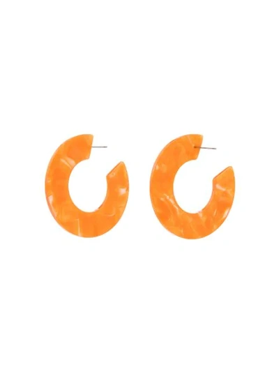 Aym Ananda Large Acetate Hoop Earrings In Orange