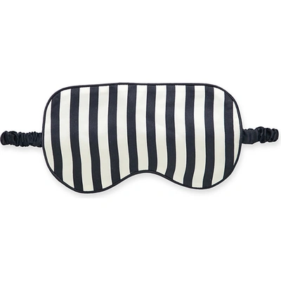 Olivia Von Halle Striped Silk Eye Mask In Nero