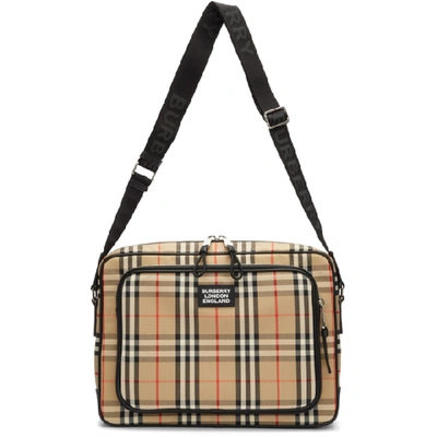 Burberry Logo Canvas Check Marlon Messenger Bag In Archive Bei