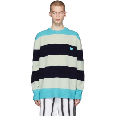 Acne Studios Nimah Striped Wool Sweater In Turquoise