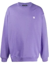 Acne Studios Fairview Face Sweatshirt In Purple