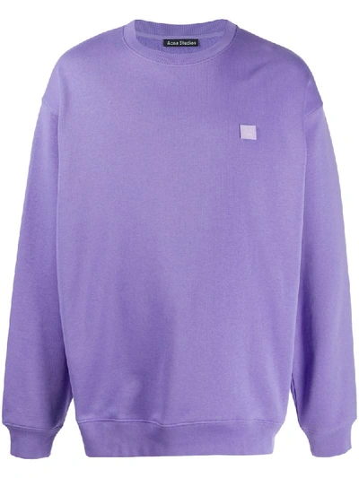 Acne Studios Fairview Face Sweatshirt In Purple