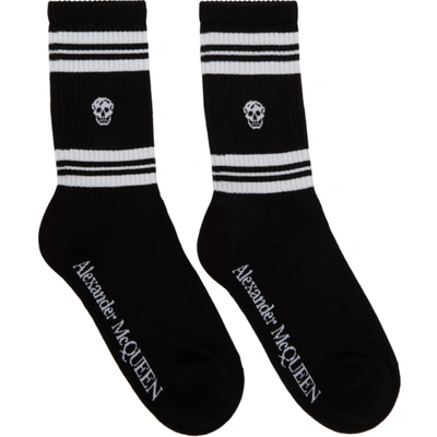 Alexander Mcqueen Sports Skull Socks In Black,white