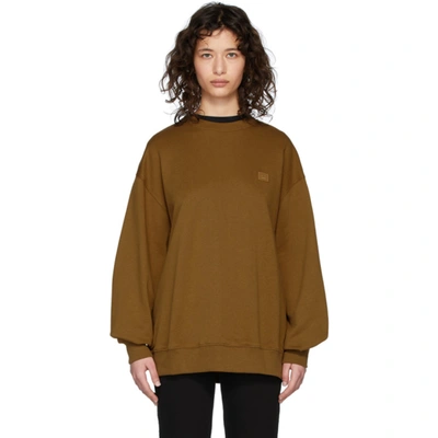 Acne Studios Brown Oversized Patch Sweatshirt In Caramel