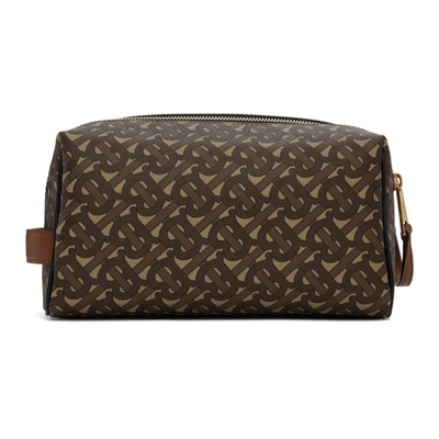 Burberry Men's Hart Tb Monogram Canvas Pouch In Brown