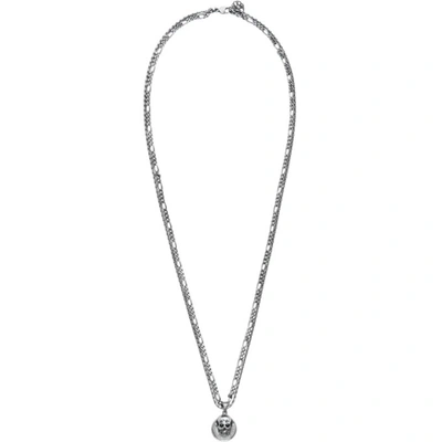 Alexander Mcqueen Silver Skull Coin Necklace In 0446 Silver