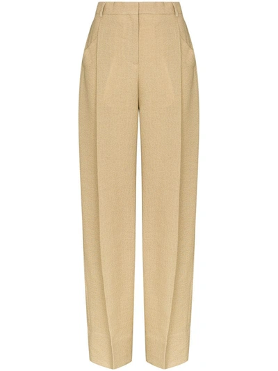 Jacquemus High-waisted Pleated Trousers In Neutrals