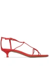 Zimmermann 40mm Strappy Kitten Heel Sandals In Red