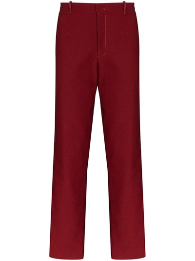 Sies Marjan Toby Tech Twill Tailored Trousers In Red