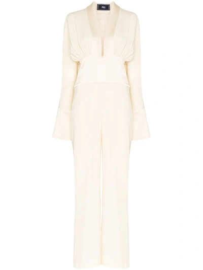 Taller Marmo Dynamite V-neck Jumpsuit In Neutrals