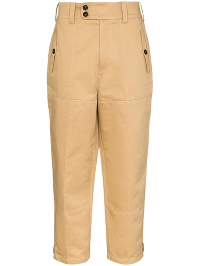 Marni High Waist Tapered Trousers In Neutrals