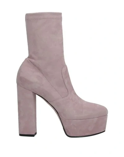 Le Silla Ankle Boots In Light Pink