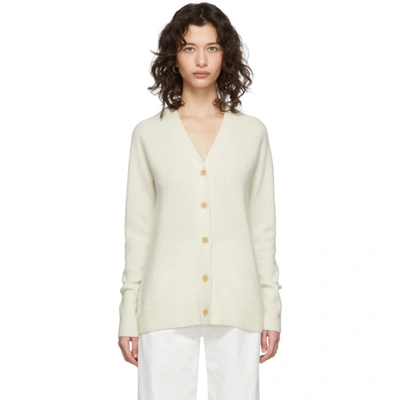 Joseph Off-white Pure Cashmere Cardigan In 0045 Ivory