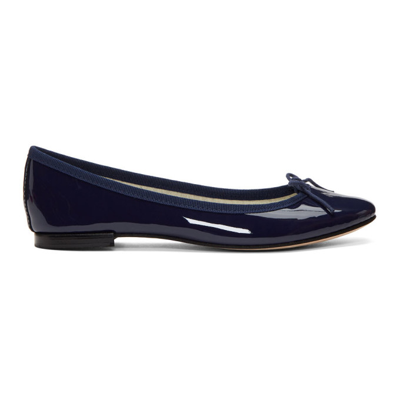 Repetto Blue Patent Cendrillon Ballerina Flats In Classique