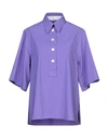 Le Sarte Pettegole Solid Color Shirts & Blouses In Purple