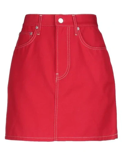 Helmut Lang Denim Skirts In Red