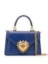 Dolce & Gabbana Small Devotion Top-handle Bag In Blue