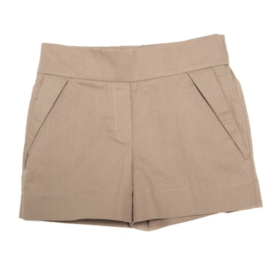 Pre-owned Brunello Cucinelli Beige Cotton Twill Elasticized Waist Shorts S