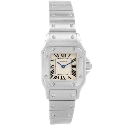 Pre-owned Cartier Silver Stainless Steel Santos Galbee Small W20056d6 Women's Wristwatch 24mm