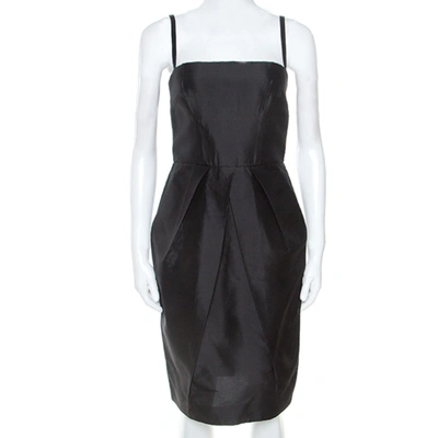 Pre-owned Dolce & Gabbana Black Taffeta Sleeveless Short Dress S