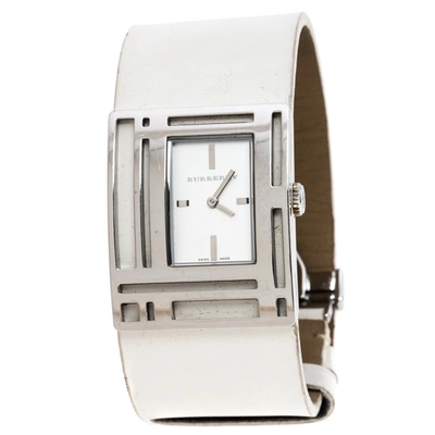 Pre-owned Burberry Silver Stainless Steel Bu4650 Women's Wristwatch 30mm In White