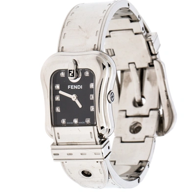 Pre-owned Fendi 3800l Women's Wristwatch 23mm In Black