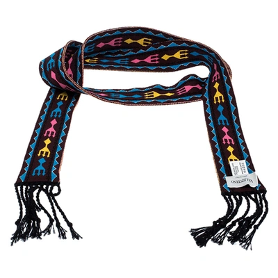 Pre-owned Valentino Multicolor Pattern Knit Bandeau Scarf