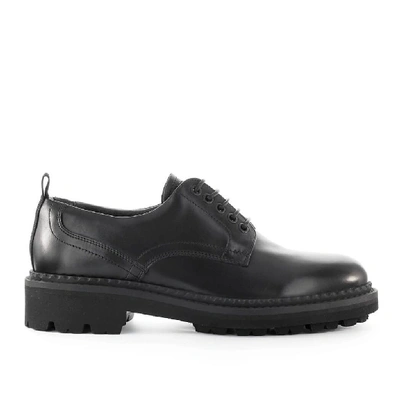 Emporio Armani Men's Black Leather Lace-up Shoes