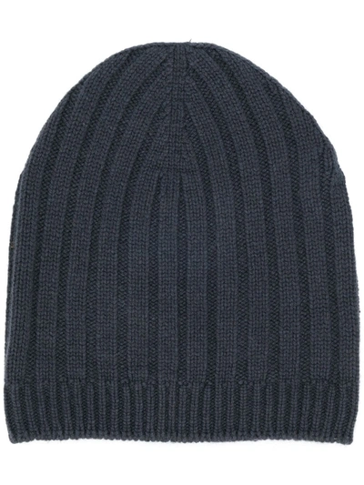 Holland & Holland Ribbed Beanie In Grey