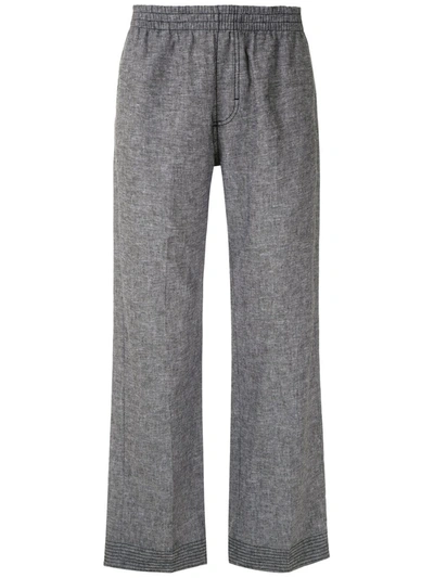 À La Garçonne Elasticated Waist Straight Trousers In Grey