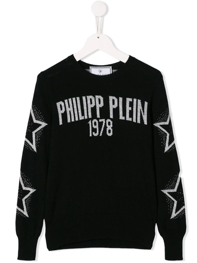 Philipp Plein Junior Kids' Stars Pullover In Black