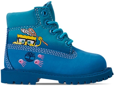 Pre-owned Timberland 6" Boot Spongebob Blue (td) In Nebula Blue