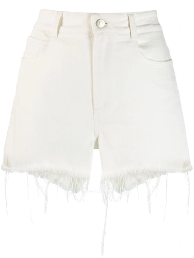 Stella Mccartney White High-waisted Denim Shorts