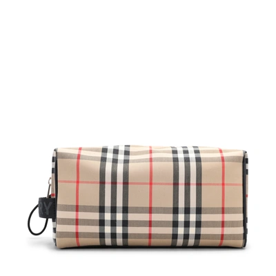 Pre-owned Burberry  Travel Pouch Vintage Check Archive Beige