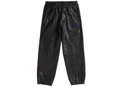 Pre-owned Supreme  Nike Leather Warm Up Pant Black