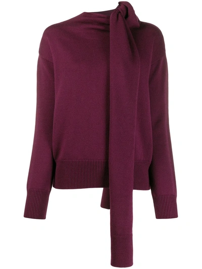 Nina Ricci Wrap Neck Jumper In Purple