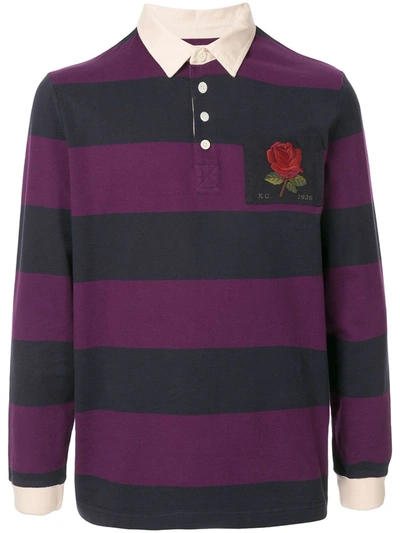 Kent & Curwen Striped Polo Shirt In Purple
