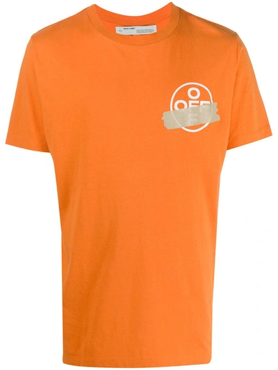 Off-white Tape Arrows Logo Slim-fit T-shirt In Orange