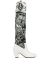 Lanvin "saint George And The Dragon" Print Boots In White