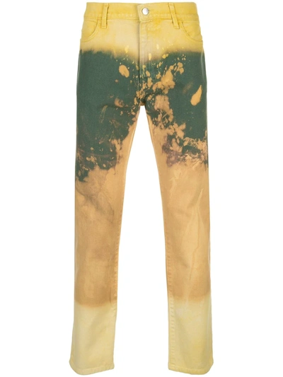424 Paint-effect Straight Jeans In Green