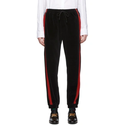 Gucci Black Chenille Lounge Pants In 1082 Black