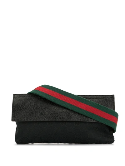 Pre-owned Gucci Gg Sherry Line Belt Bag In Black