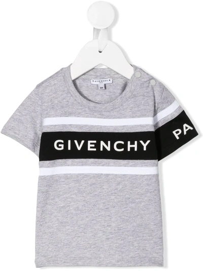 Givenchy Babies' Logo Print T-shirt In Grey