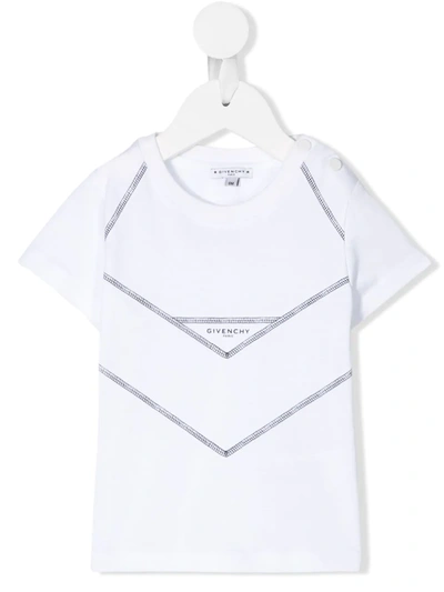 Givenchy Babies' Stitch Logo T-shirt In White
