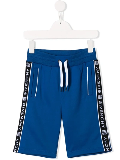 Givenchy Kids' Drawstring Logo Shorts In Blue