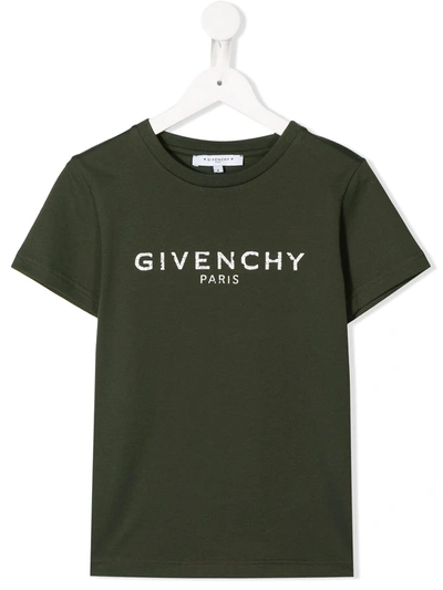 Givenchy Kids' Logo Short-sleeve T-shirt In Green